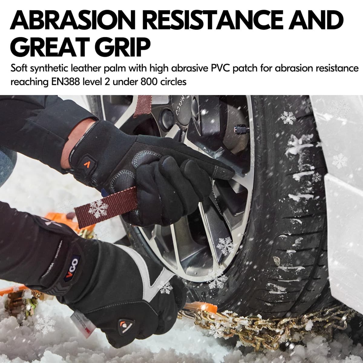 Vgo... 1-Pair -4℉ or above Thinsulate C100 Lined High Dexterity Touchscreen Synthetic Leather Winter Warm Work Gloves, Waterproof Insert (XL,Black,SL8777FW) — view 4