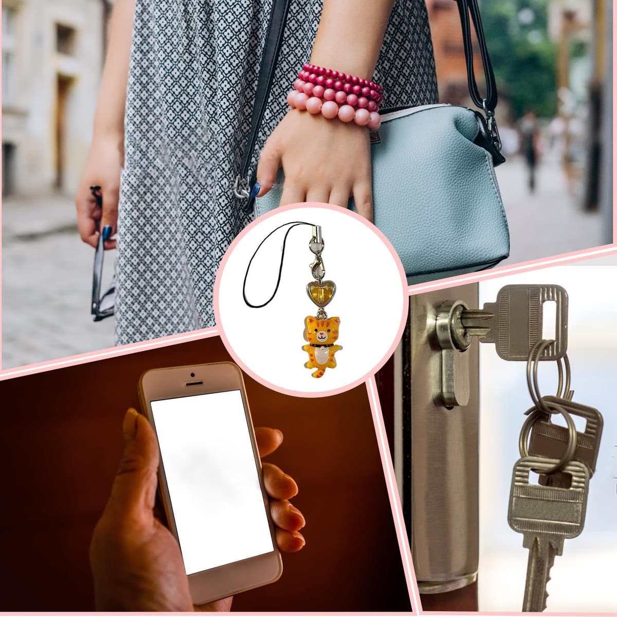 Eventerde Mobile Phone Charm, Lanyard with Pendant, Anti-Lost Cat Decoration, Stylish Accessory for Bags, Keys, Mobile Phone, Children, Adults — view 4