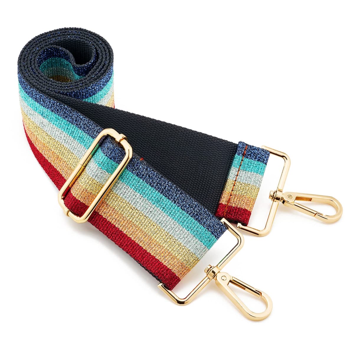 ZOOEASS Wide Shoulder Strap, Guitar Style Adjustable Purse Strap with Gold Buckle Replacement Woven Crossbody Straps for Handbags((3.8CM) Shining Black) — view 39