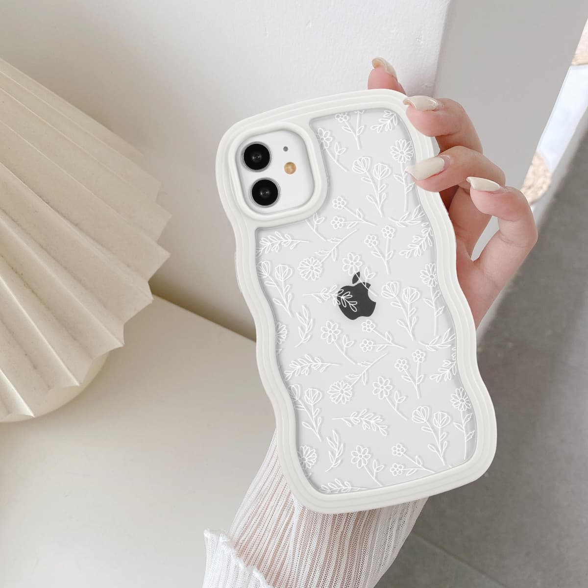 QLTYPRI Compatible with iPhone 11 Case, Cute Curly Wave Frame Clear Case for Girls Women, Transparent Soft Silicone TPU Bumper Shockproof Protective Phone Cover for iPhone 11 - Purple — view 120