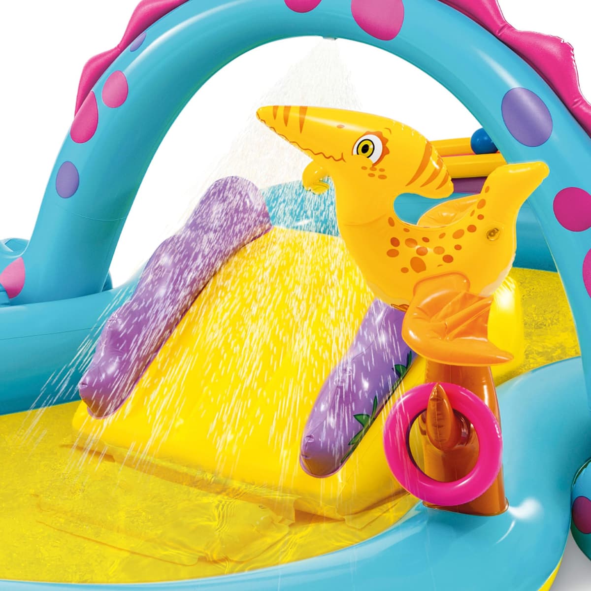 Intex-57135NP Dinoland Play Center-Inflatable water play center, assorted model (with and without volcano), multi-colored, 333x229x112 cm-280 Liters (57135NP) — view 4