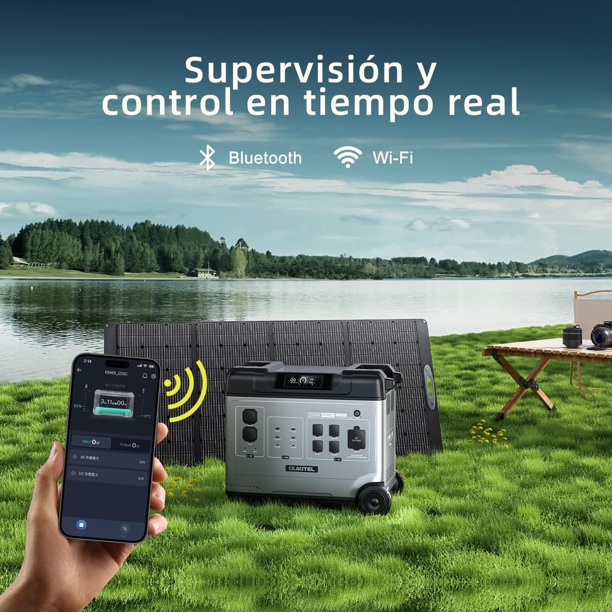 OUKITEL P5000 Pro Estacion de Energia Portatil 4000w, 5120Wh Generador Electrico Solar con Aplicación, Batería LiFePO4, 15 Puertos, Portable Power Station para Camping, Viajes, Emergencia — view 2