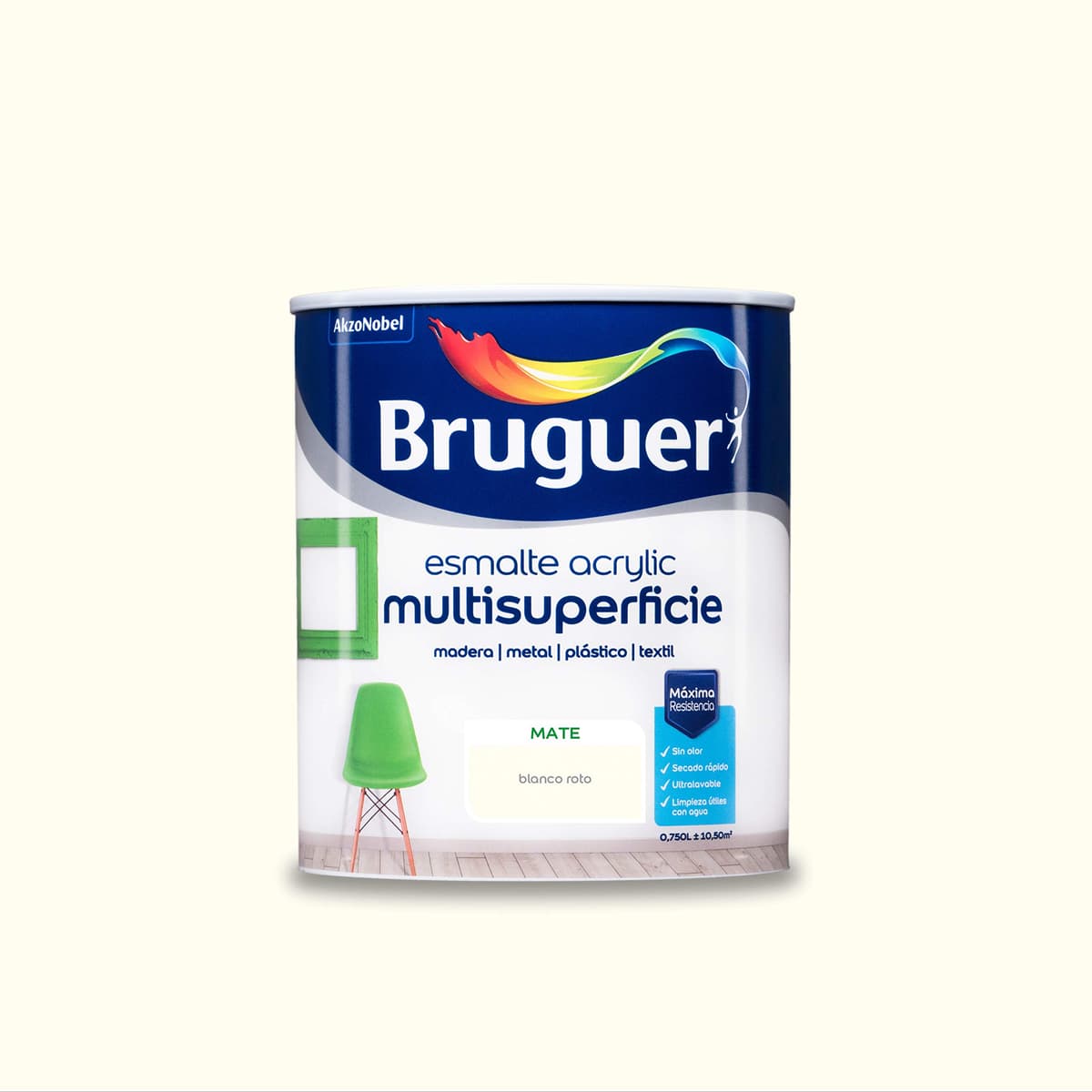 Bruguer Acrylic Multisuperficie Esmalte al agua Satinado - Pintura 750 mL, Blanco Permanente — view 47