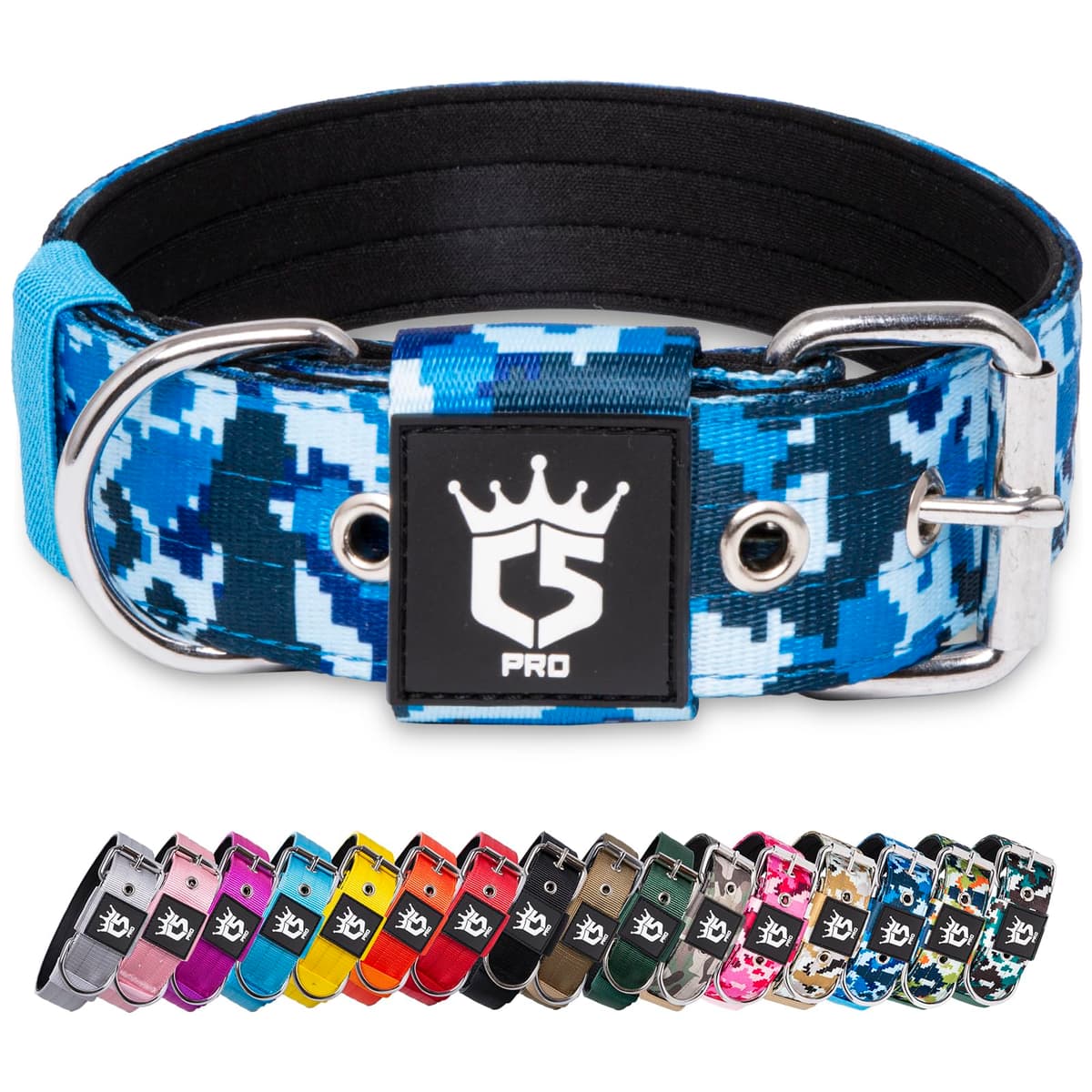 TSPRO Collar Táctico para Perros Ajustable, Collares con Broche de Metal Robusto, de 3,8 cm de Ancho, Duradero y Cómodo para Perros Medianos y Grandes (Negro M) — view 26