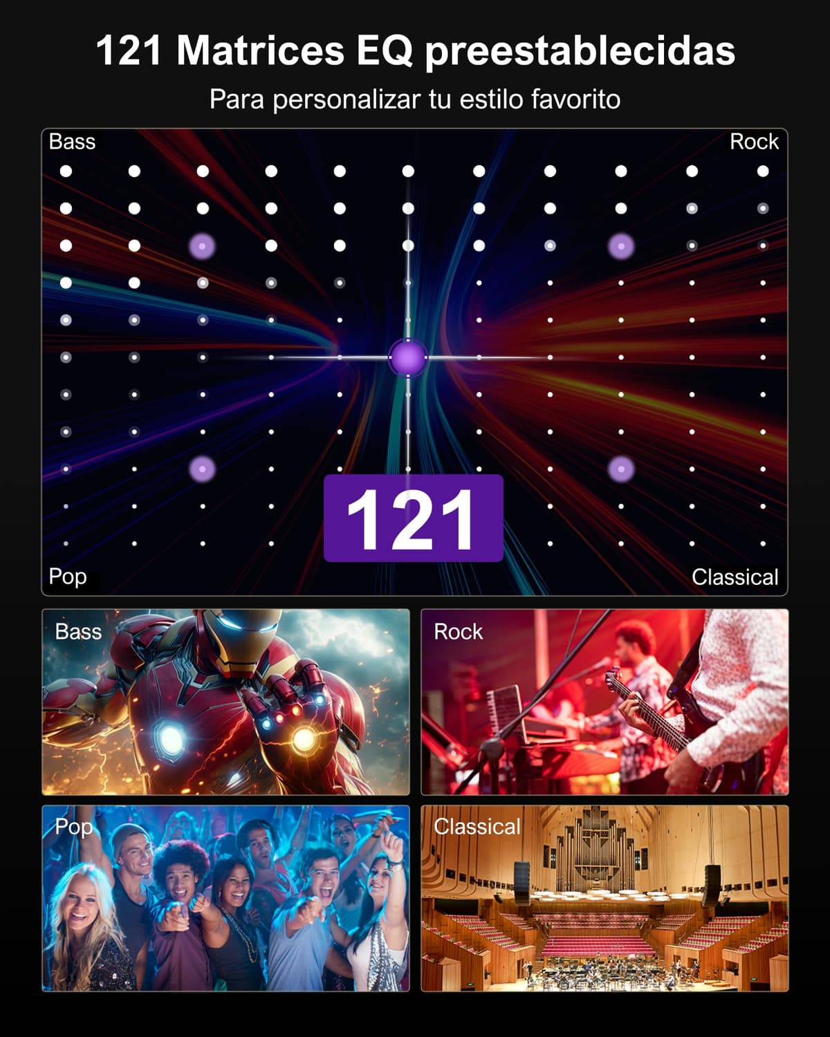 ULTIMEA 5.1ch Barra de Sonido TV con Dolby Atmos, Sistema de Sonido Envolvente para Home Cinema, Barra de Sonido con Subwoofer para TV, 340W, Bajos Ajustables, App, Bluetooth 5.4, Poseidon M60 Boom — view 10