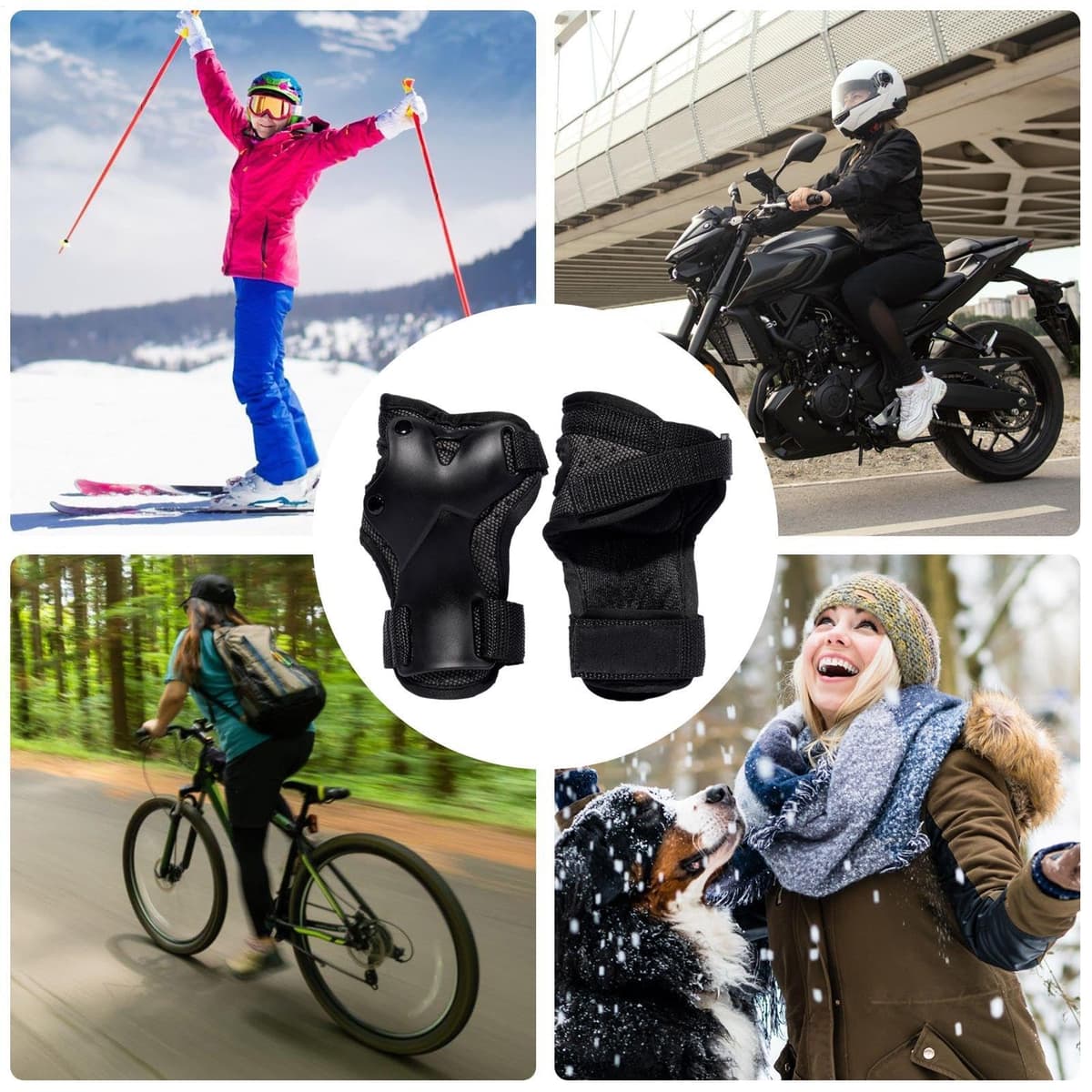 Muñequeras para patinaje, guantes de soporte de mano, protectores de muñeca para patinaje y patineta, equipo de protección para adultos, niños y jóvenes, muñequera deportiva para patinaje seguro y — view 2