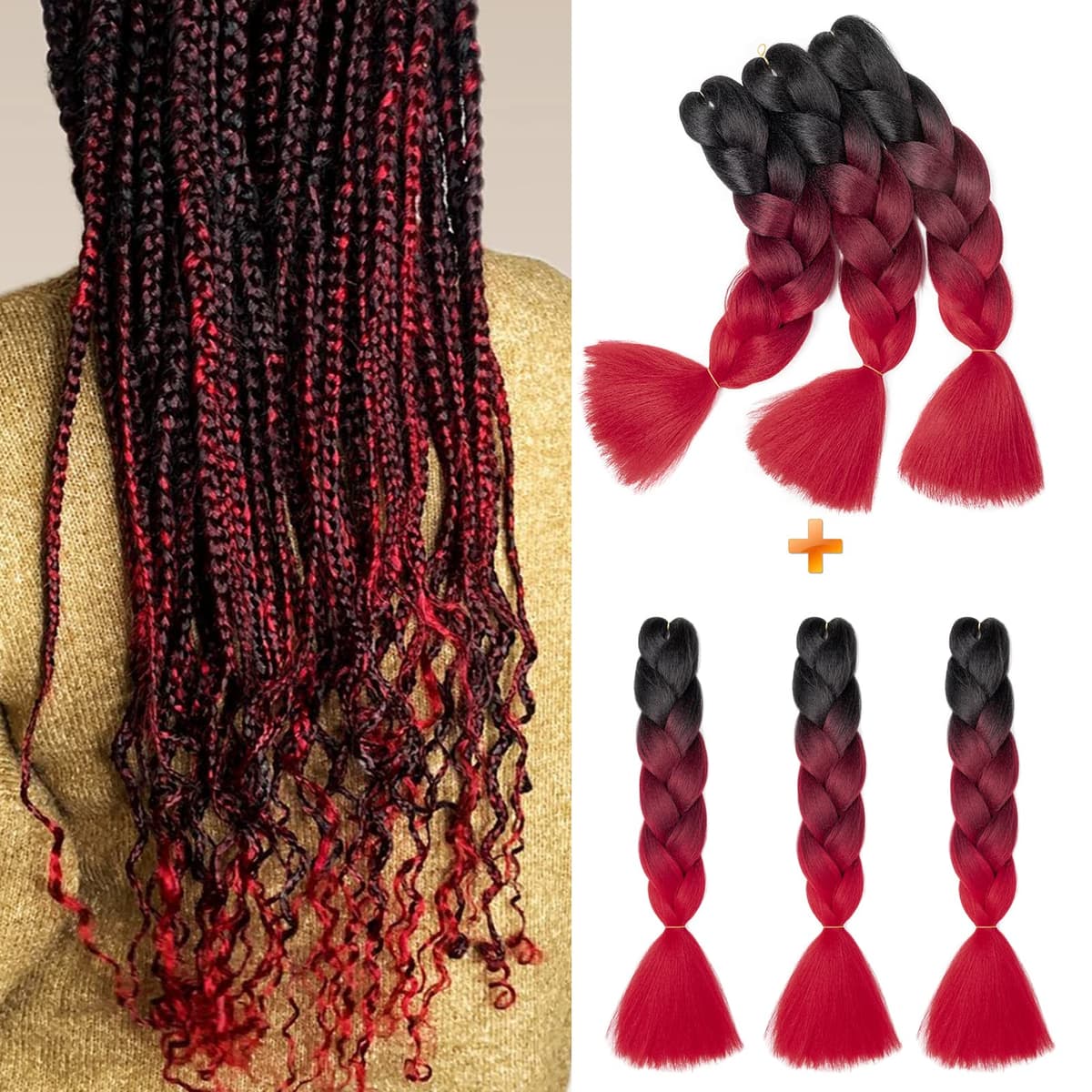 60cm Extensiones de Pelo Trenzas Africanas Castaño Oscuro Extensiones para Trenzas Africanas 1 pcs 100g Kanekalon Pelo para Trenzas Africanas Sintetico Extensiones de Trenzado Cabello Braiding — view 141