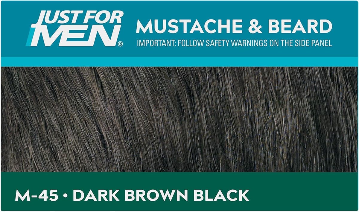 Just for men Moustache & Beard Dark Brown Dye, Eliminates Grey for a Thicker & Fuller Look M45 — view 9
