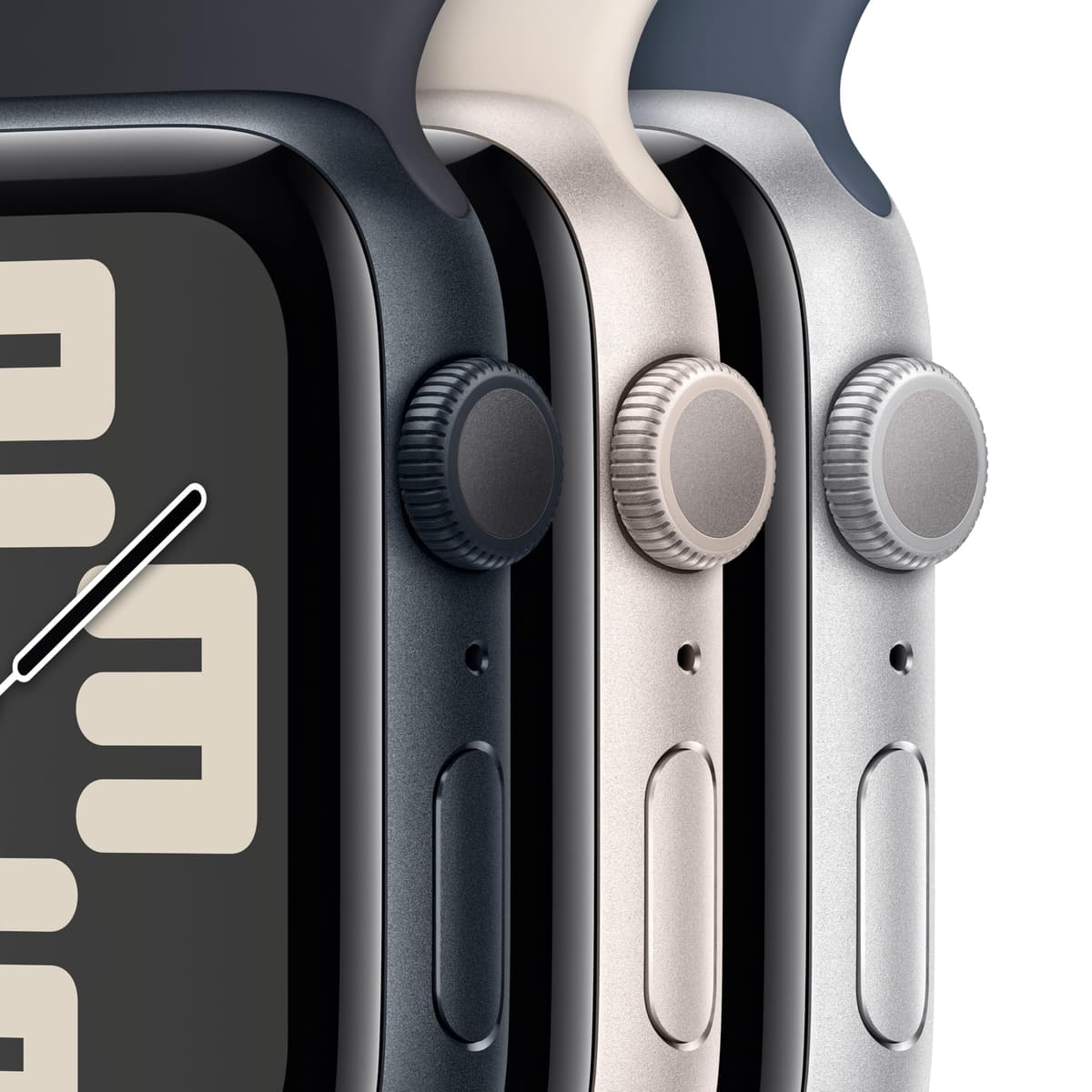 Apple Watch SE de 2.ª generación, 2023 [GPS] Smartwatch con Caja de Aluminio en Blanco Estrella de 40 mm y Correa Deportiva Blanco Estrella - Talla S/M. Monitor de entreno y sueño, Pantalla Retina — view 3