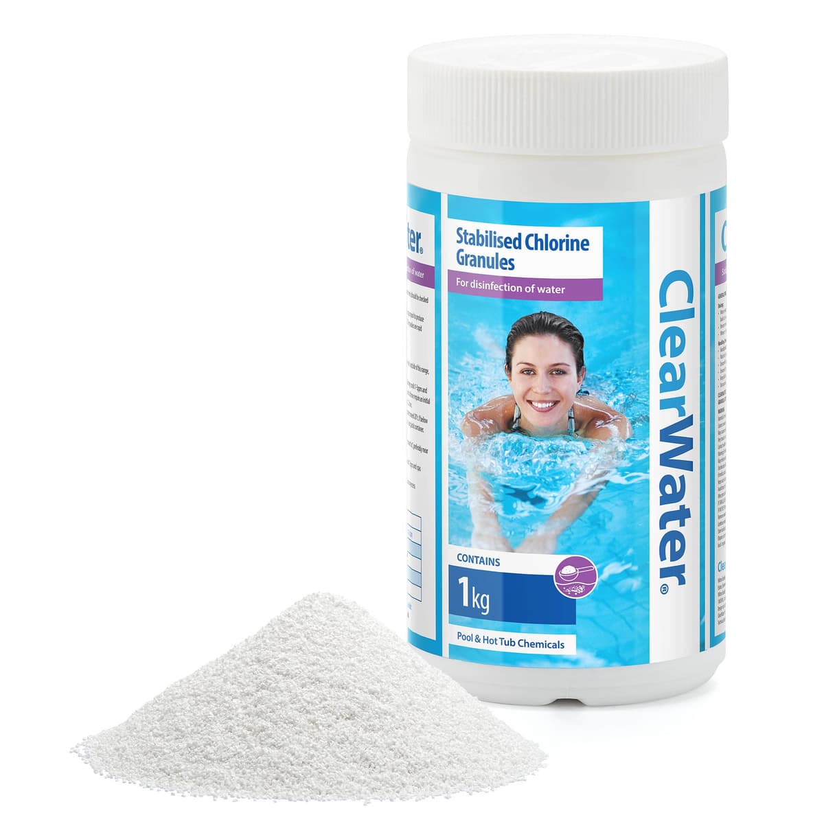 Clearwater Chlorine Granules for Hot Tub Spa and Swimming Pool Water Treatment for Rapid Disinfecting and Cleaning, 1 kg — view 4