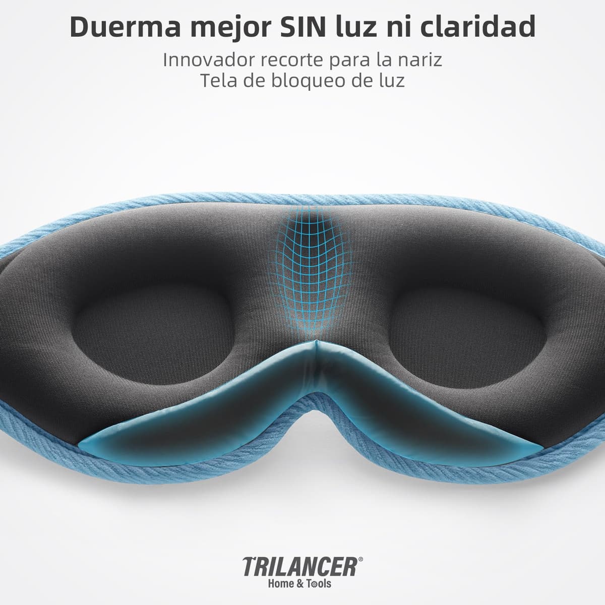 Antifaz para Dormir Innovador para Hombres y Mujeres, Máscara con Diseño que Bloquea la luz y la Claridad al 99.99%, para Dormir, Tomar una Siesta, Meditar, Descansar bien y Viajar（Azul） — view 3