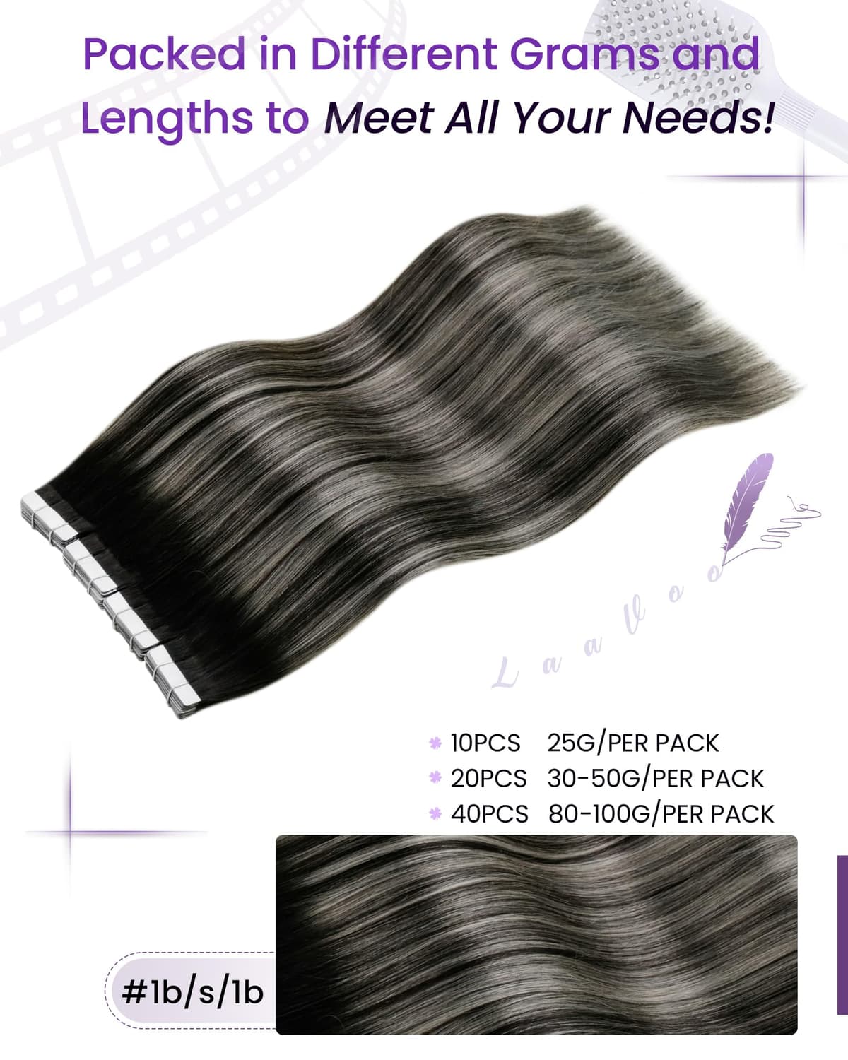 LaaVoo Tape in Hair Extensions Human Hair Blonde Tape Hair Extensions Real Human Hair Invisible Tapes Remy Straight Balayage Brown to Blonde Hair Double Sided Tabs 20pcs 50g 16 Inch #8/18/60 — view 72