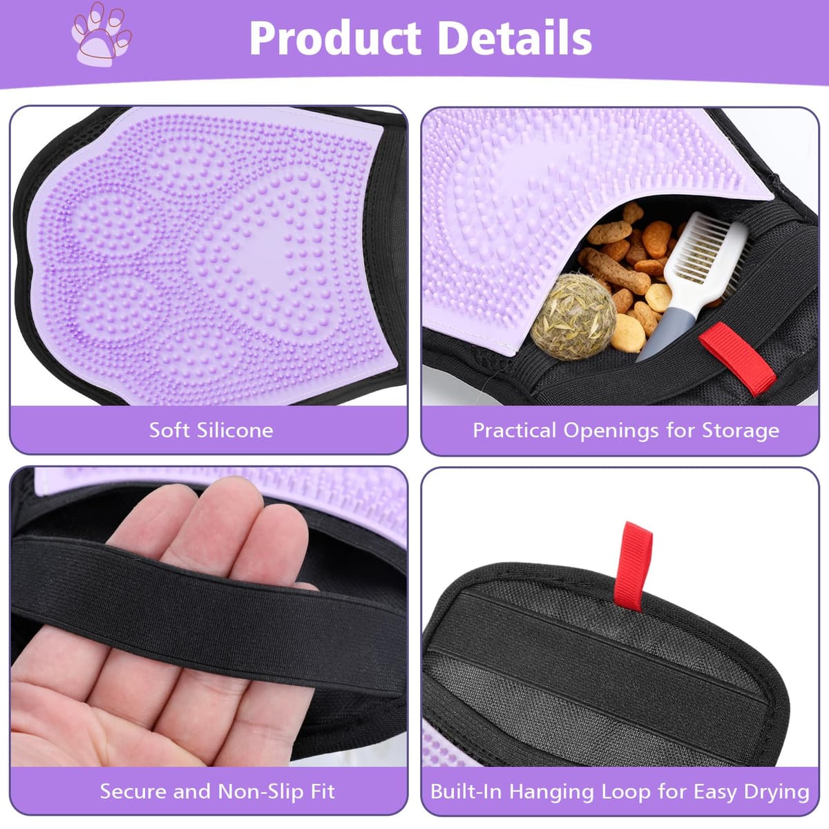Zivacate Upgraded 2 in 1 Pet Hair Remover Mitt, Reusable Pet Hair Removal Glove, Double Sided Static Pet Hair Remover Glove, for Pets, Clothes, Sofa - 1 Piece — view 5