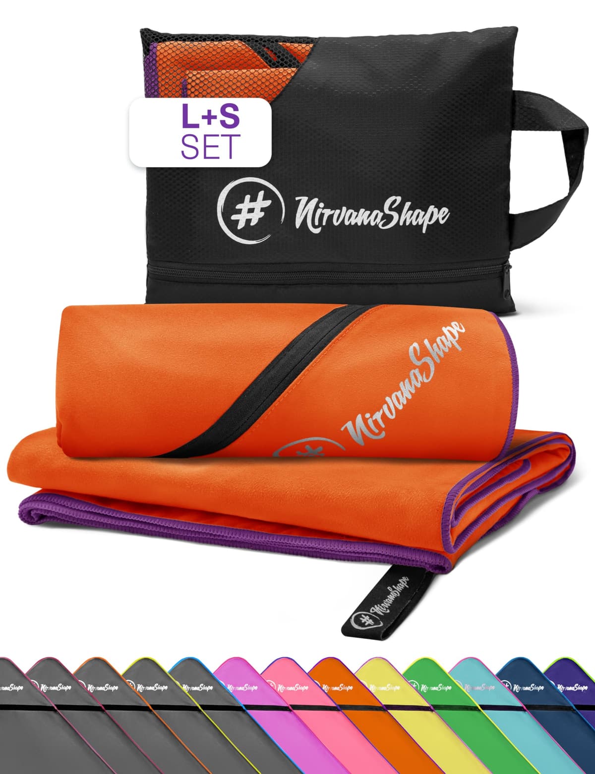 NirvanaShape Toallas de Microfibra | Absorbentes, Ligeras, de Secado rápido | Toallas de baño, Toalla de Viaje, Toallas Deportivas | Ideales para Viajar, IR al Gimnasio, la Playa, Practicar Yoga — view 86