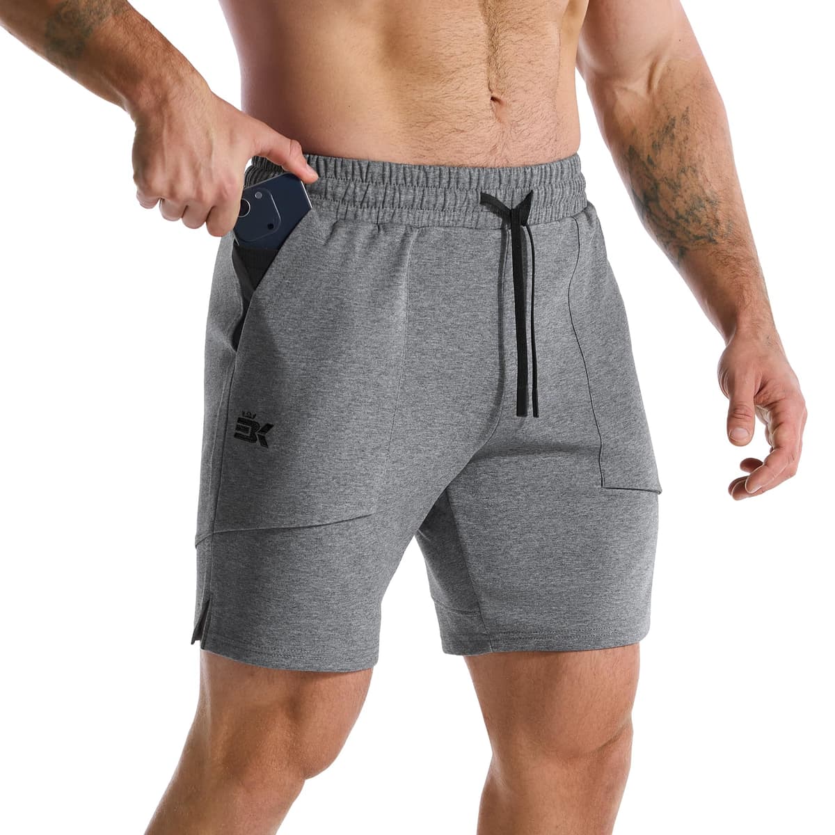 ZENWILL FlotaBols Pantalones Cortos Deporte Cremallera Hombre Pantalón Corto Gym Transpirable,Shorts Elástica Algodón Running — view 11