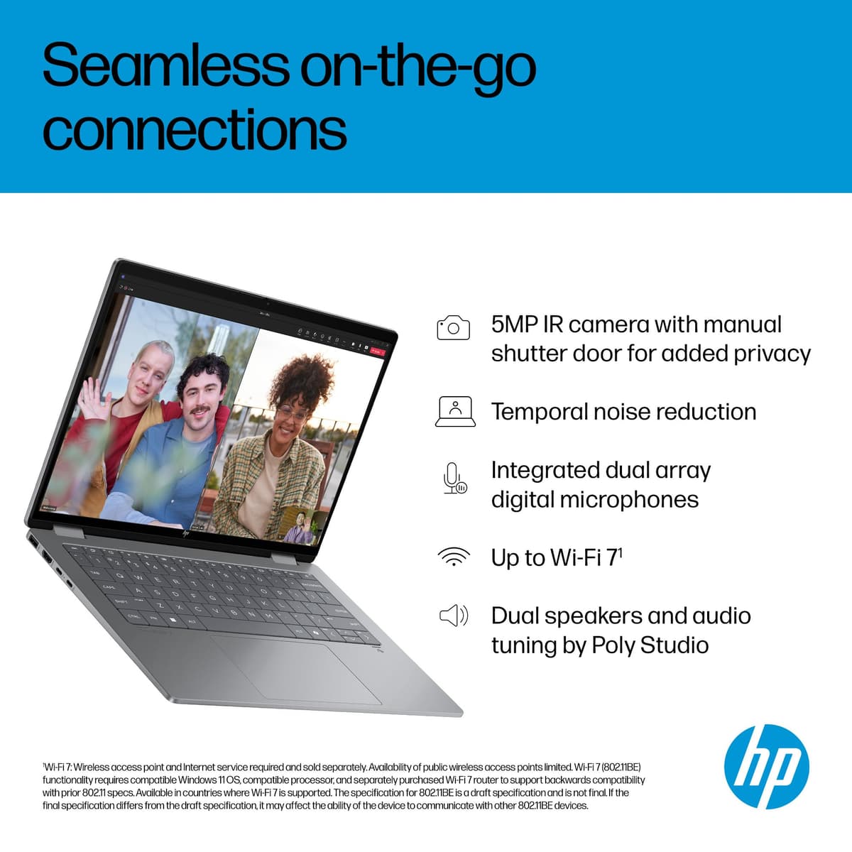 HP OmniBook X Flip NGAI 14" Laptop | CoPilot+ PC | Intel® Core™ Ultra 5-226V Processor | 16GB RAM | 512GB SSD | Intel® Arc™ 130V | 2K IPS Touchscreen | Up to 22.75Hr Battery | Windows 11 | 14-fm0005sa — view 7