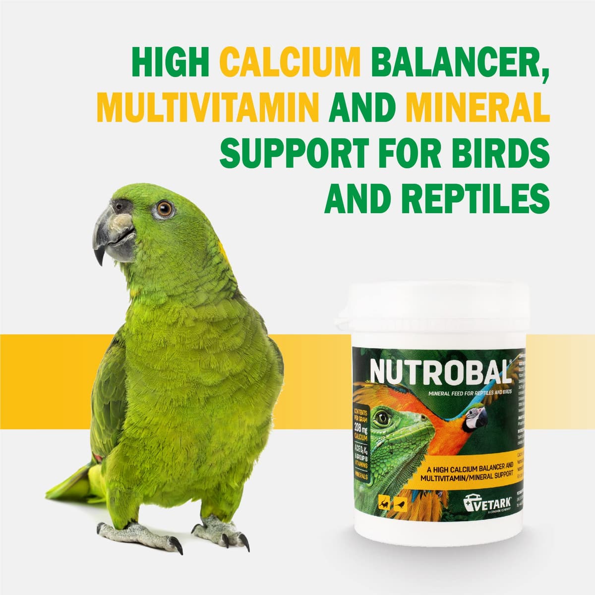 Nutrobal, Calcium & Vitamin D3 Mineral Supplement for Birds & Reptiles, Powder, Easy to Administer, 100g — view 5