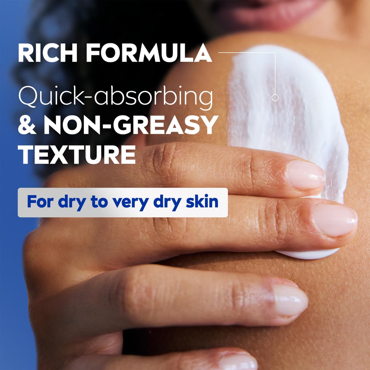 NIVEA Rich Nourishing Body Lotion (400ml), Rich 72H Hydration Moisturiser for Dry Skin Made with Deep Moisture Serum and Almond Oil, Intensive Hydration Body Lotion — view 5
