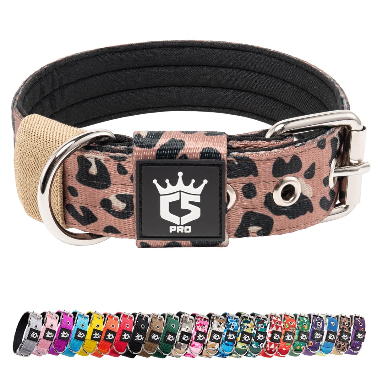 TSPRO Collar Táctico para Perros Ajustable, Collares con Broche de Metal Robusto, de 3,8 cm de Ancho, Duradero y Cómodo para Perros Medianos y Grandes (Negro M) — view 22