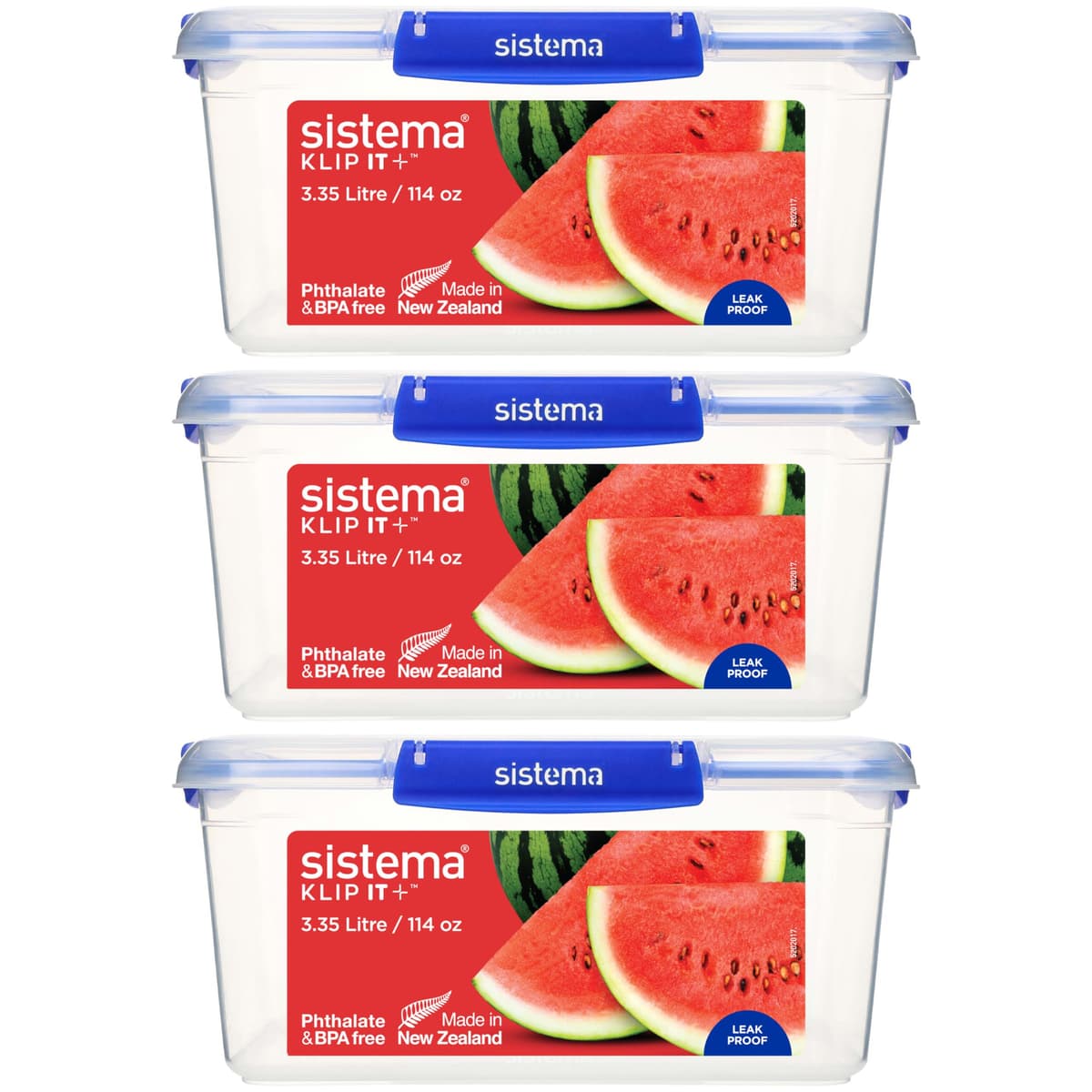 Sistema KLIP IT PLUS Leakproof Food Storage Containers | 2.2 L | AirtightStackable & Nestable Meal Prep Containers with Lids | School Lunch Boxes | 3 Count — view 13