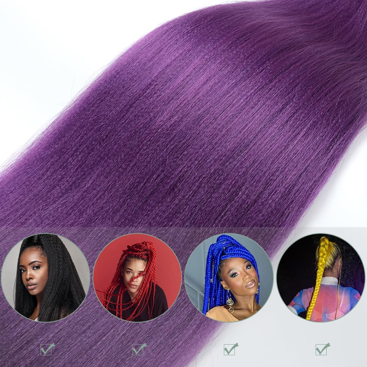 YDDM Capelli Per Treccine Africane Morado Extension Treccine Texture Yaki Easy Install per Principianti 26 Pollici 3 Pezzi Capelli Leggeri e Naturali per Box Braids, Twist e Crochet — view 4