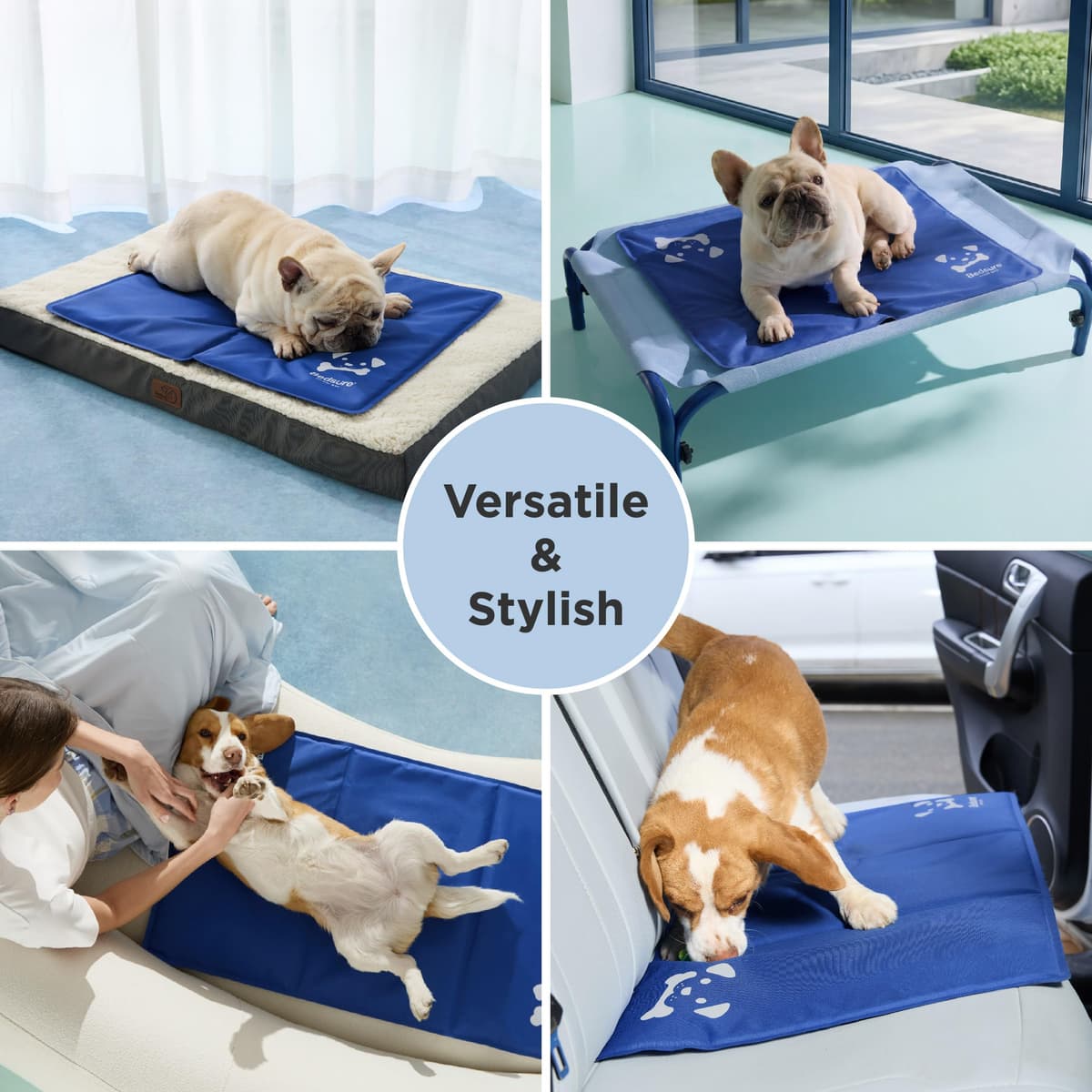 Bedsure Extra Large Dog Cooling Mat - 120x75cm Self-Cooling Gel Pad with Durable 300D Oxford Fabric, Portable XL Dog Bed for Indoor Use — view 5