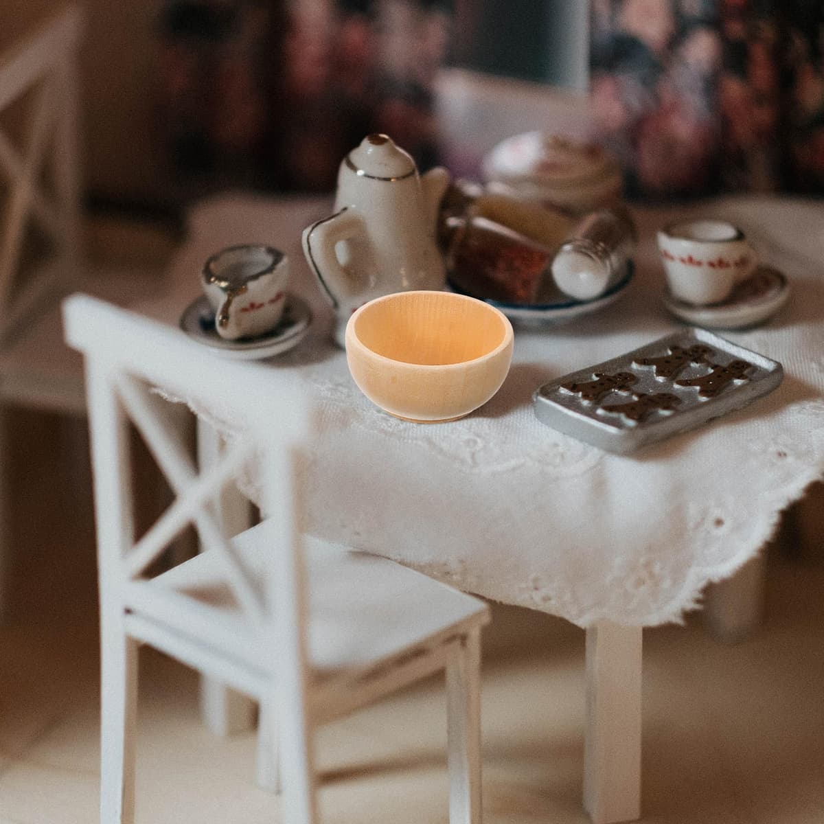 4Pcs Unfinished Small Wooden Bowls Set for Montessori Heuristic Play and DIY Painting Craft — view 5