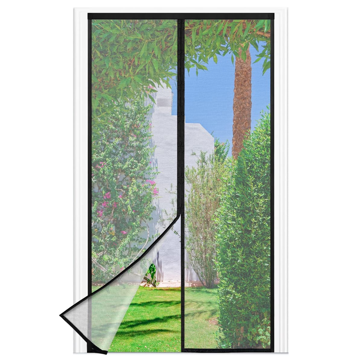 Mosquitera Puerta Magnetica - 90 x 210 CM - Blanco, Mosquiteras para Puertas, Cierre Magnético de Arriba a Abajo, Automáticamente,Mantiene el Aire Fresco — view 15