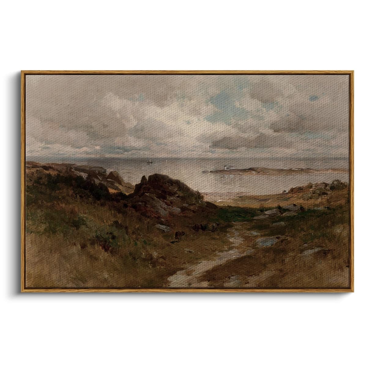 InSimSea Framed Canvas Wall Art, Meadow with Flowers Painting, Landscape for Living Room, Bedroom, Home, Bathroom Decor, 8x10 — view 135