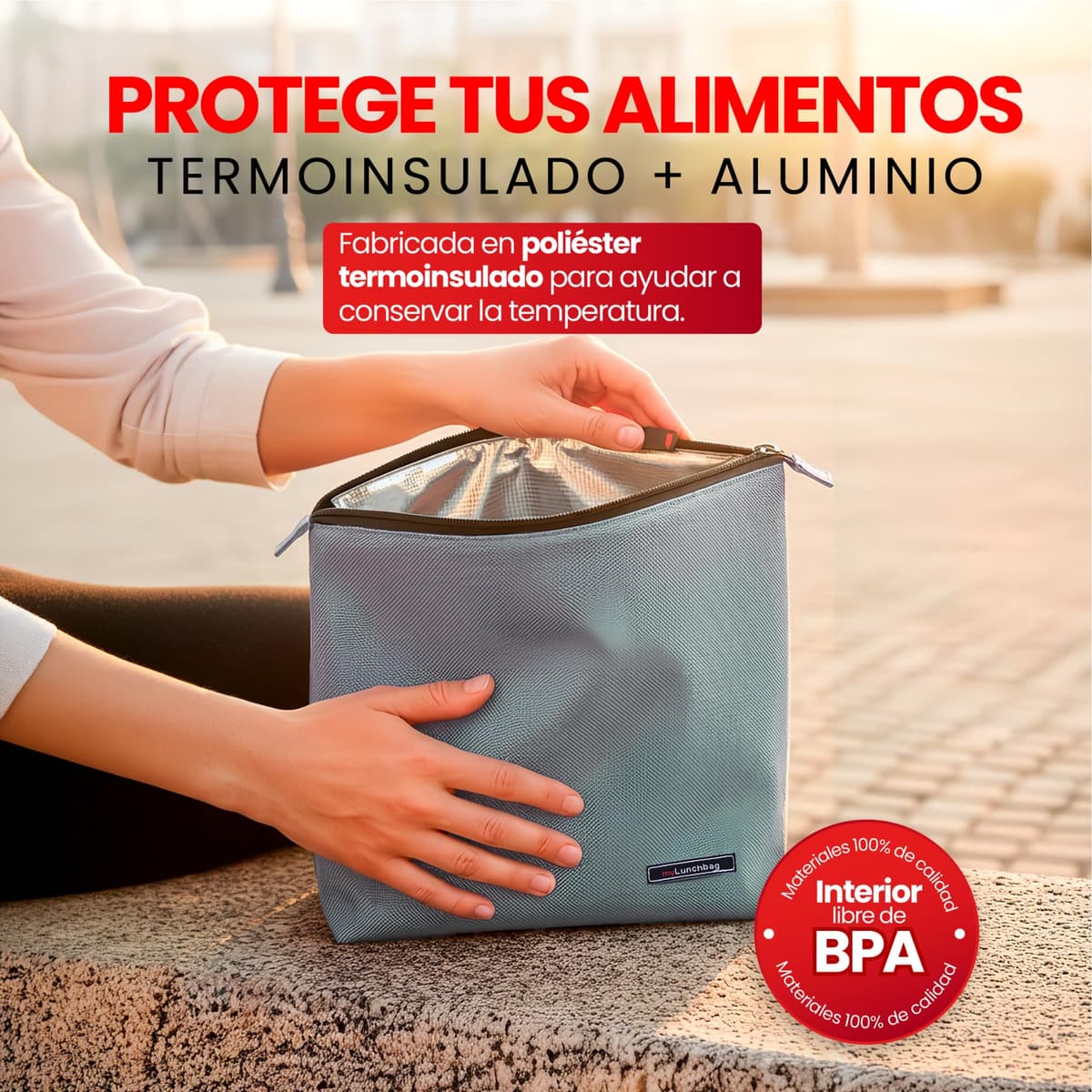 Iris Barcelona - Snack Bag Plegable 2,75 L - Bolsa Térmica Porta Alimentos Compacta 24x13x30 cm con Goma Ajustable para Bocadillo, Fiambrera, Merienda | Lunch Bag Ideal para Trabajo y Viajes | Mint — view 4