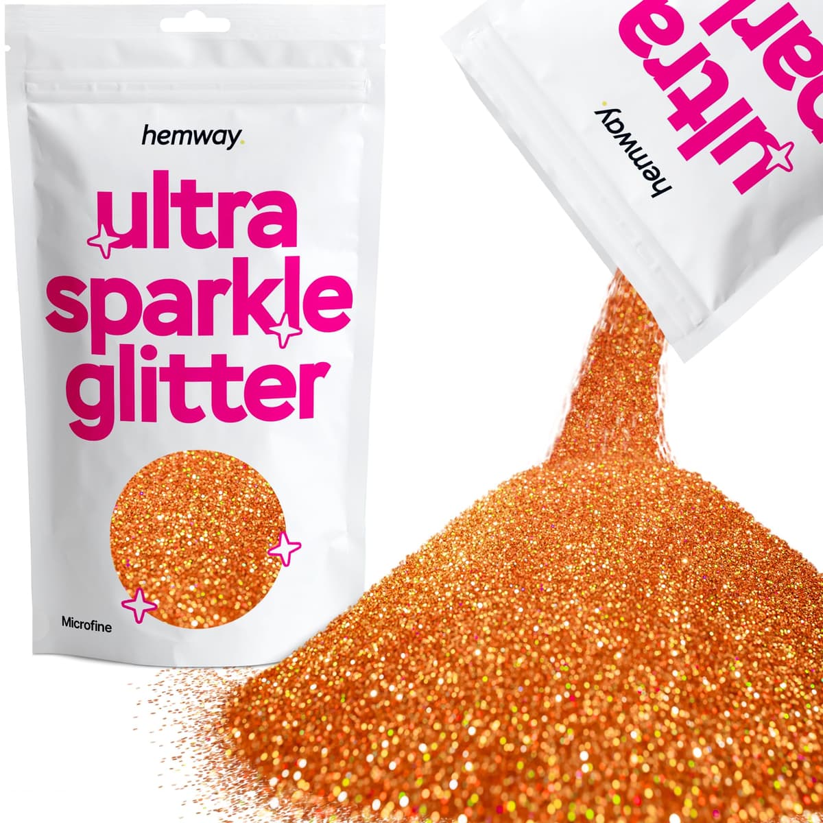 Hemway Ultra Sparkle Glitter Baby Pink Iridescent 100g Fine | Glitter for Arts & Craft, Makeup, Nail Art, Crafting, Card Making, Sparkle Decoration — view 120