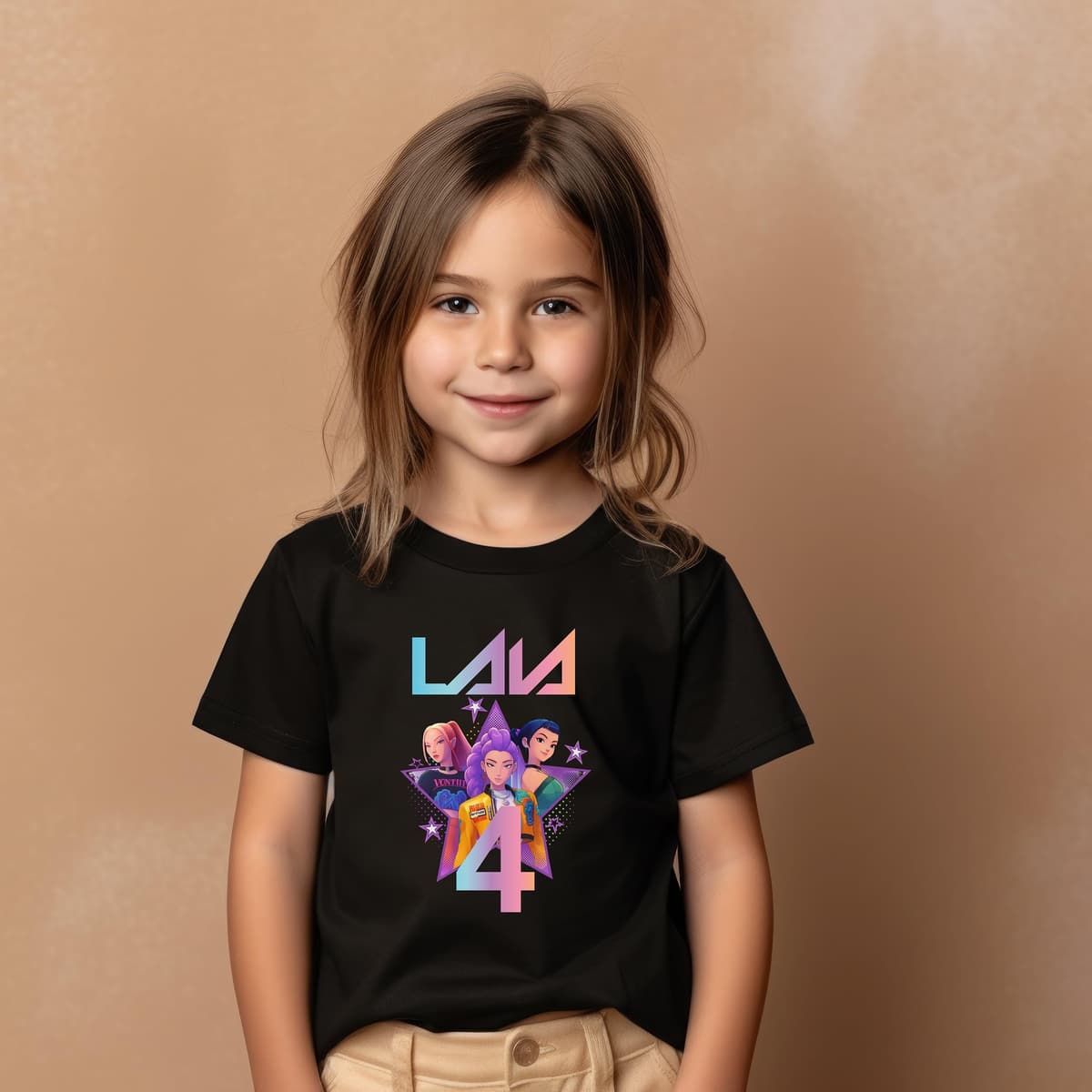 Evyre KPOP Birthday T-Shirt Personalised Name and Age with Topper Anniversary Cake Gift Party Huntrix Sajaboys Boys Girls Unisex Children's Sweatshirt (Star) — view 6