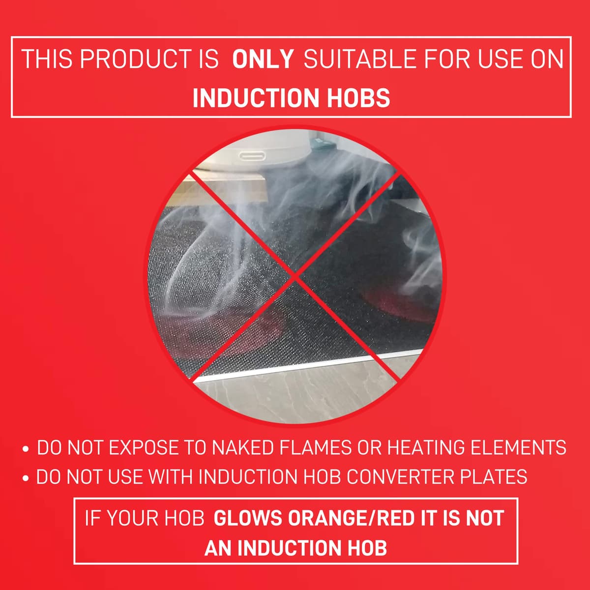 Bake-O-Glide Induction Hob Protector, EDGED - Large (780 x 520mm), Black — view 4
