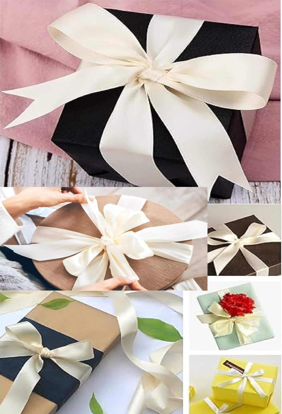 Satin Ribbon. 38mm Wide 5 Meters (Dark Green) Gift Wrap Ribbon, Ribbons for Gift Wrapping, Christmas Ribbon, Gift Wrapping Ribbon for Crafting, Wedding Party Decor — view 208