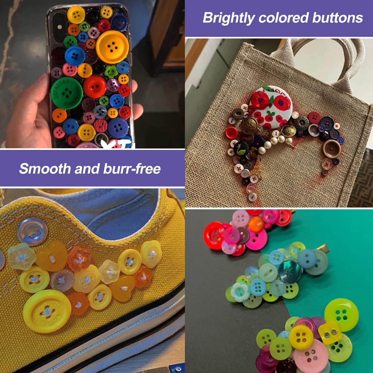 Buttons for Crafts, 1000PCS Button Mixed Colours and Sizes Round Resin Buttons for Craft Arts Knitting Sewing Cardigans DIY Handmade (9mm-13mm) — view 5
