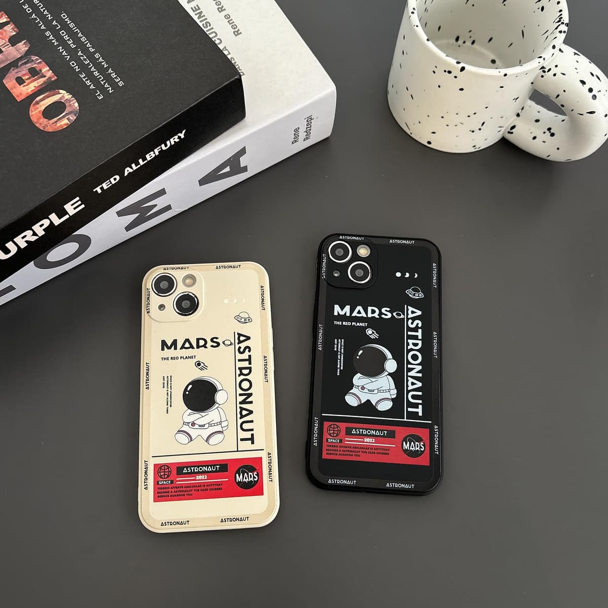 Yonds Queen for iPhone 14 Plus Cute Case, Cool Cartoon Astronaut Space Mars Rocket Design Stylish Bumper TPU Rubber Protective Anti-Slip Shockproof Fashion Case(Black, iPhone 14 Plus) — view 5