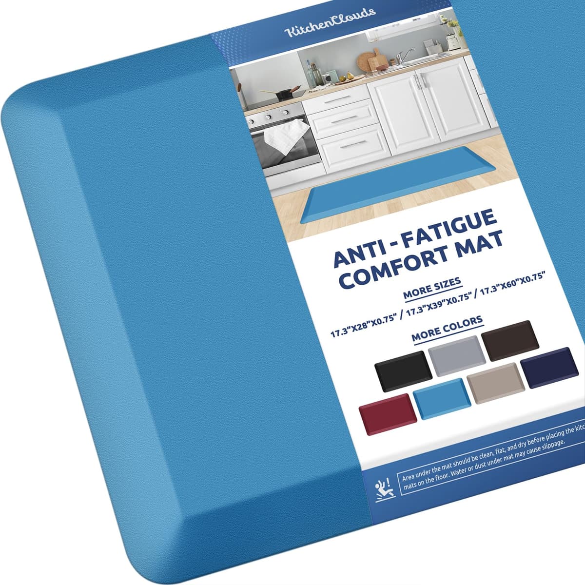 KitchenClouds Kitchen Mat Cushioned Anti Fatigue Rug 17.3"x28" Water Resistant Non Slip Standing Desk Mat Comfort Floor Mats for Kitchen House Sink Office (Khaki) — view 10