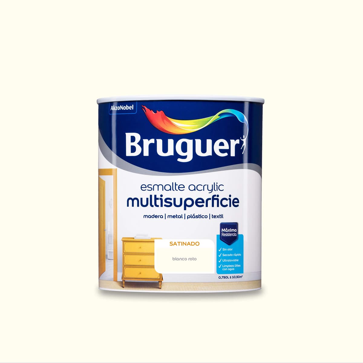 Bruguer Acrylic Multisuperficie Esmalte al agua Satinado - Pintura 750 mL, Blanco Permanente — view 21