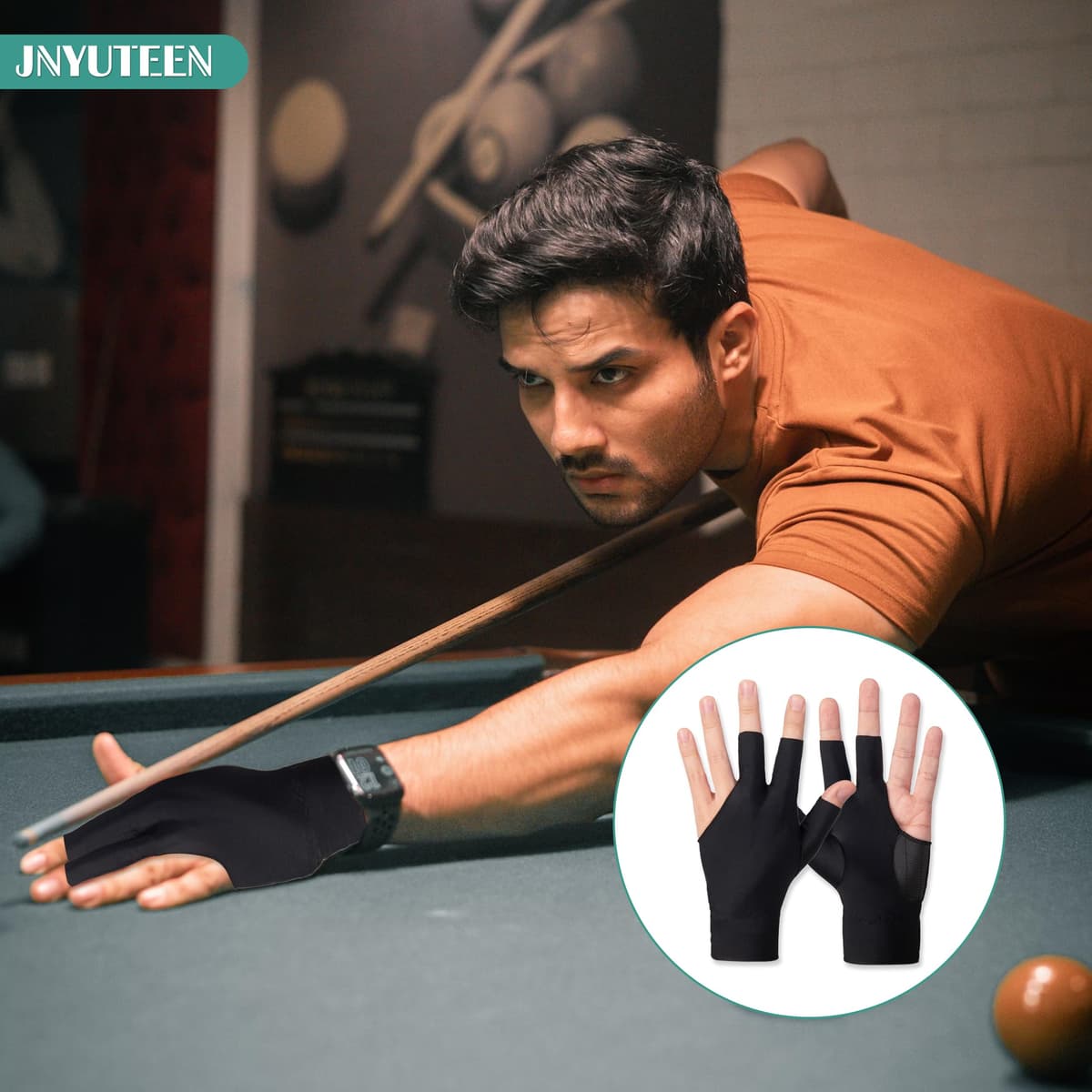 6 Pieza Guantes de Billar, Guantes de Snooker con 3 Dedos, Guante De Billar Snooker Guante de Tres Dedos Snookers para Accesorio de Snookers Carrom — view 5