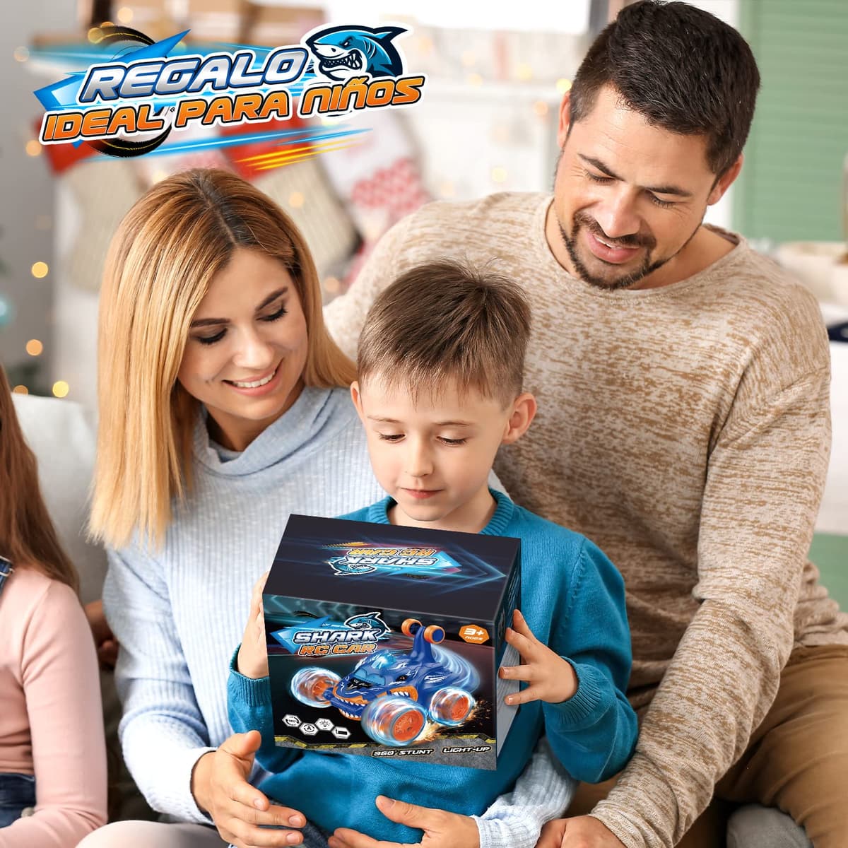 Dislocati Coche Teledirigido, 2.4GHz 4WD LED Coche RC Monster Truck, Juguetes & Regalos para Niños (Azul) — view 7