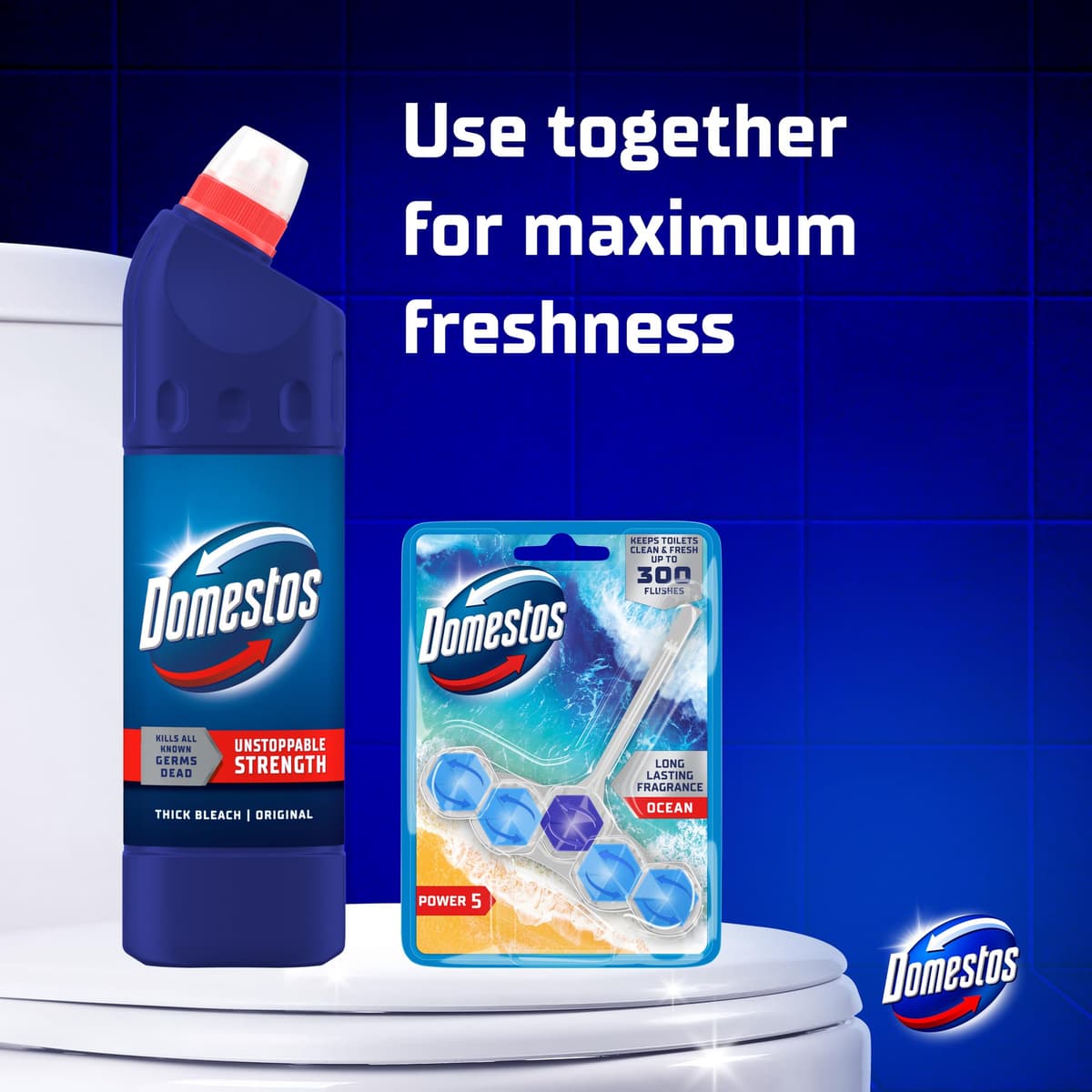 Domestos Original Thick Bleach disinfectant that eliminates 99.99% of bacteria and viruses* unstoppable strength 750 ml — view 3