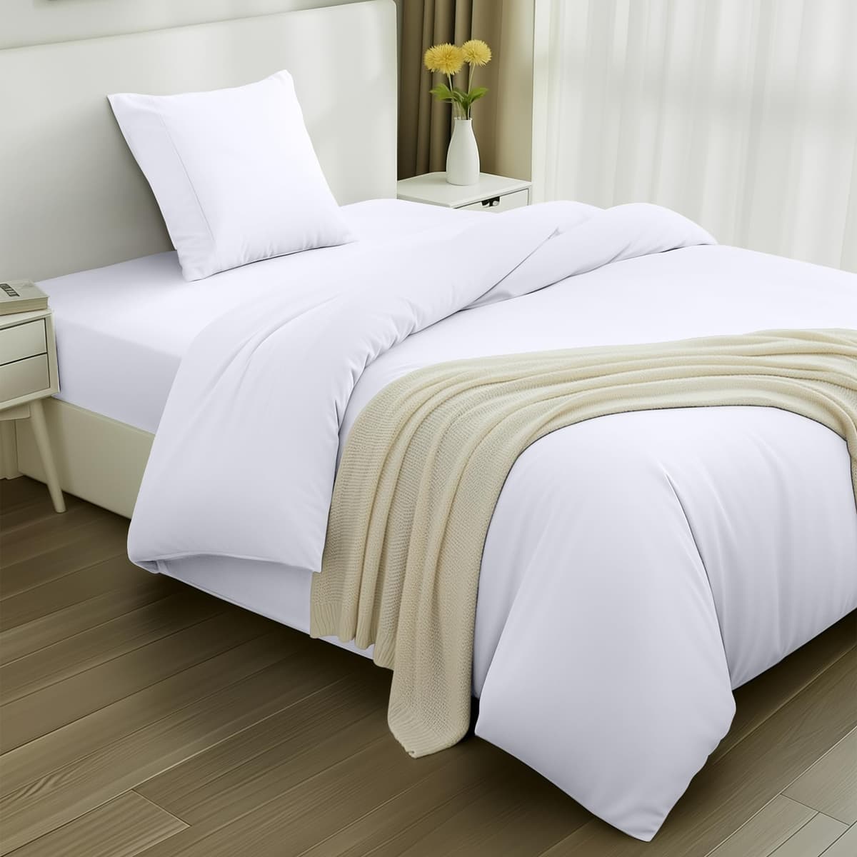 Utopia Bedding 3 Piece Single Bedding Set - Duvet Cover, Fitted Sheet with Pillow case - Soft Brushed Microfiber (Grey) — view 37