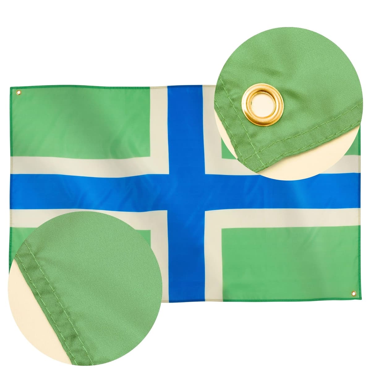 Runesol Cornwall Flag - 91x152cm, 3ft x 5ft, Cornish Flag, 4 Grommets, Eyelet in Every Corner, Premium Quality, Inside & Outside Use, Vivid Colours — view 1086