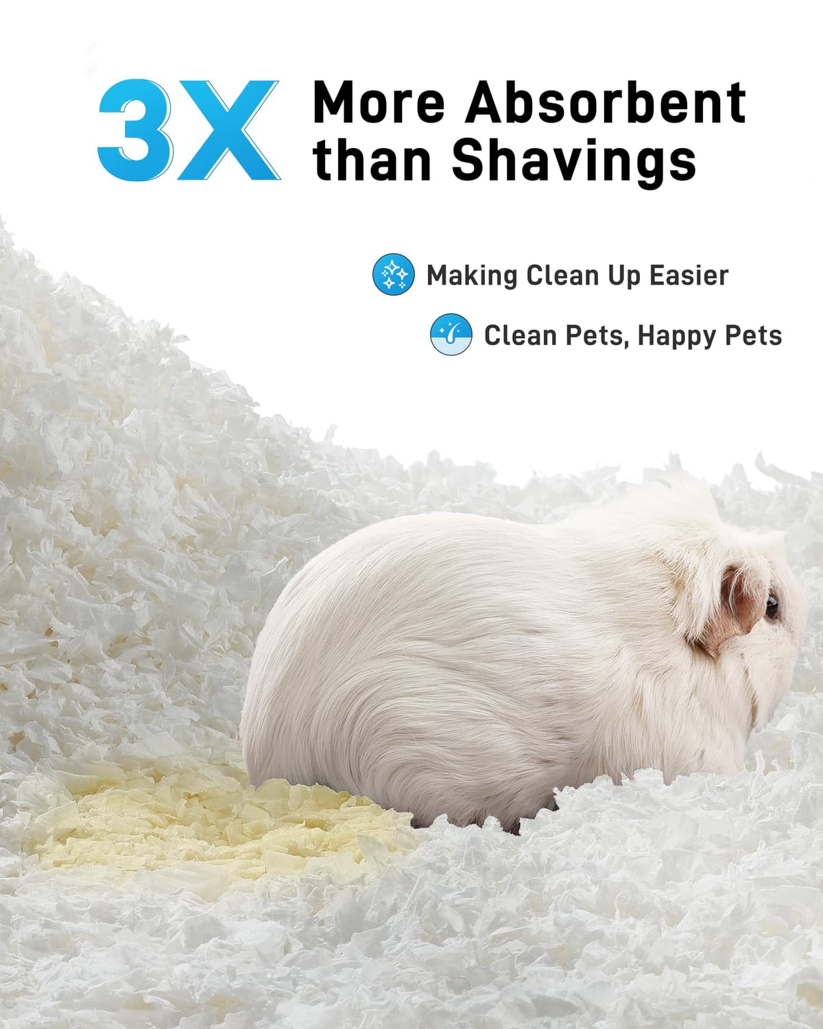 BUCATSTATE Lecho para Hámsteres 50L, Camas para Conejos Animales Pequeños, Ratones, Jerbos, Roedores, Control de Olores, Natural Lecho de Papel Súper Absorbente, 99,9% Libre de Polvo (50litros) — view 4