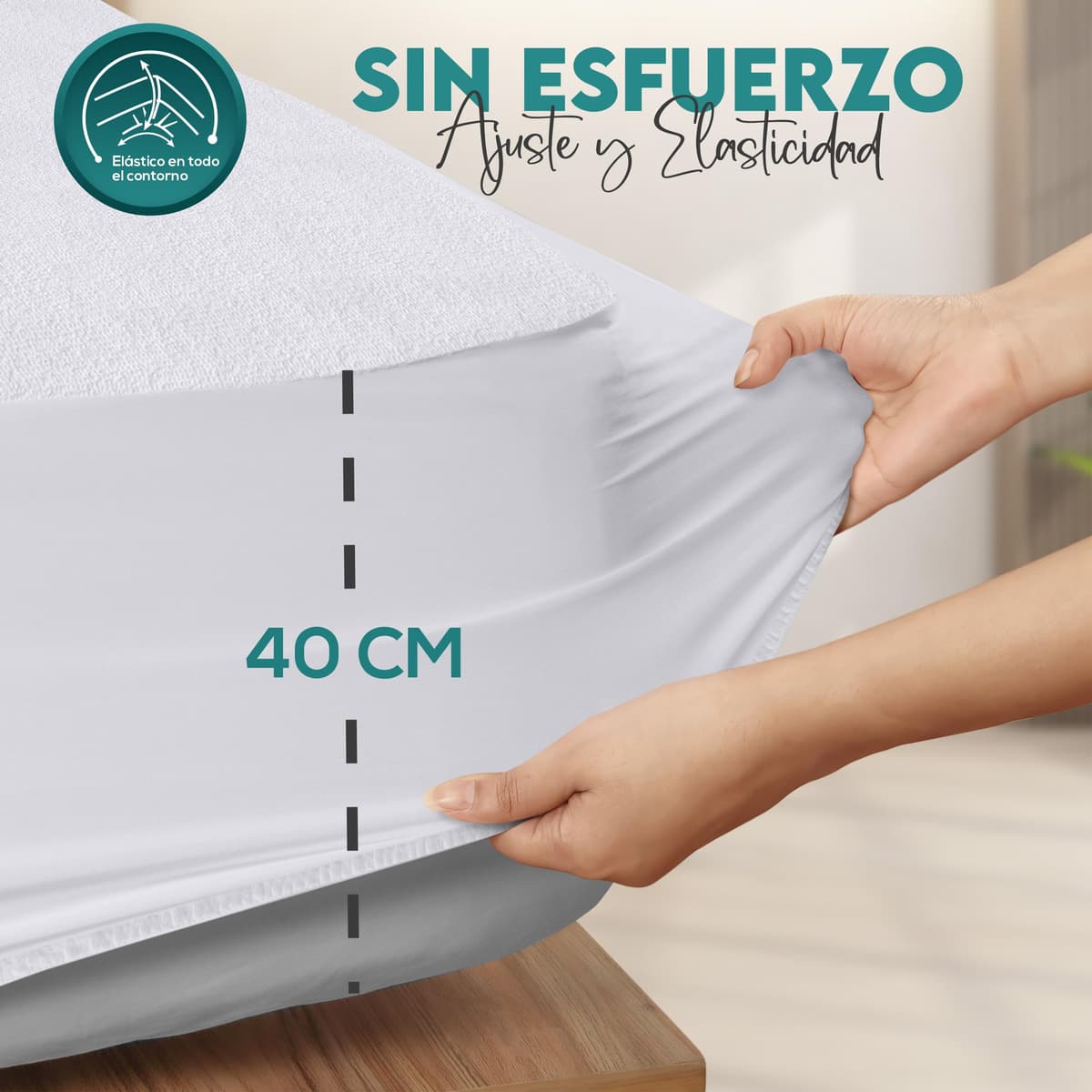 Utopia Bedding Protector Colchón 90 x 190 x 40 cm Impermeable, Certificación Oeko-Tex Funda Colchón, Cubre Colchón Transpirable, Elástico En Todo El Contorno — view 5