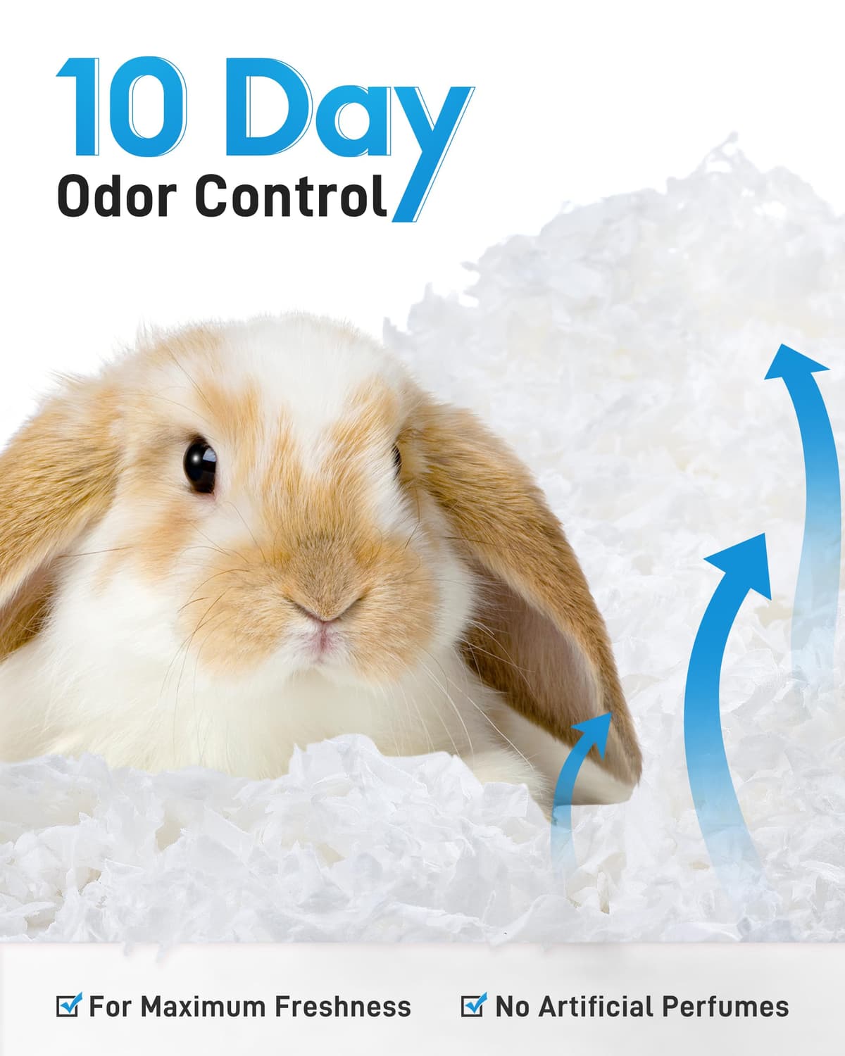 BUCATSTATE Lecho para Hámsteres 50L, Camas para Conejos Animales Pequeños, Ratones, Jerbos, Roedores, Control de Olores, Natural Lecho de Papel Súper Absorbente, 99,9% Libre de Polvo (50litros) — view 3