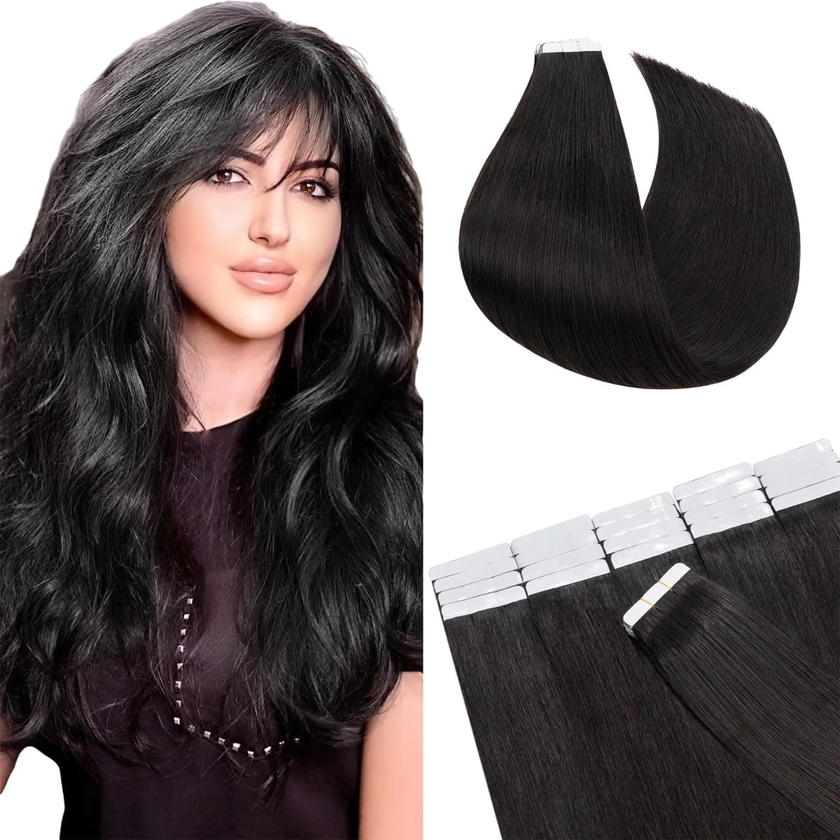 12"(30cm) SEGO 10PCS Extensiones Adhesivas Naturales Pelo Humano sin Clip [#4/27 Castaño Chocolate/Rubio Oscuro] Cabello 100% Remy Liso Balayage Tape in Human Hair (20g) — view 23