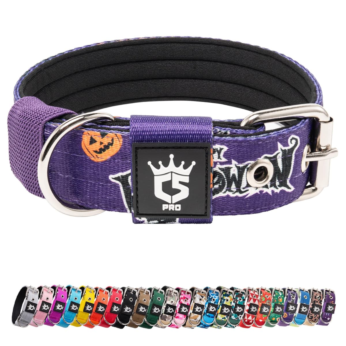 TSPRO Collar Táctico para Perros Ajustable, Collares con Broche de Metal Robusto, de 3,8 cm de Ancho, Duradero y Cómodo para Perros Medianos y Grandes (Negro M) — view 50