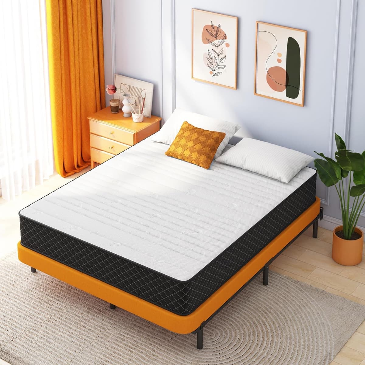 Mattress Queen Size, Swbvs 10 Inch Memory Foam with with Pokect Spring Hybrid Firm Queen Mattress in a Box Pressure Relief & Supportive Matelas — view 6