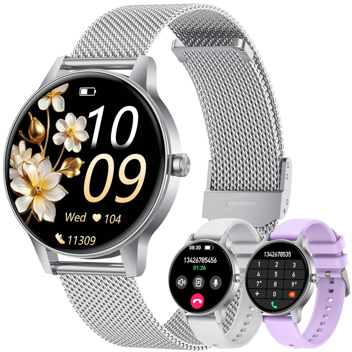 Smartwatch Reloj Inteligente Mujer con Llamadas：1.27" TFT Smart Watch Bluetooth IP68 Impermeable con Frecuencia Cardíaca SpO2 Sangre Presión Arterial Monitor Sueño 110+ Modos Deporte para Android iOS — view 9